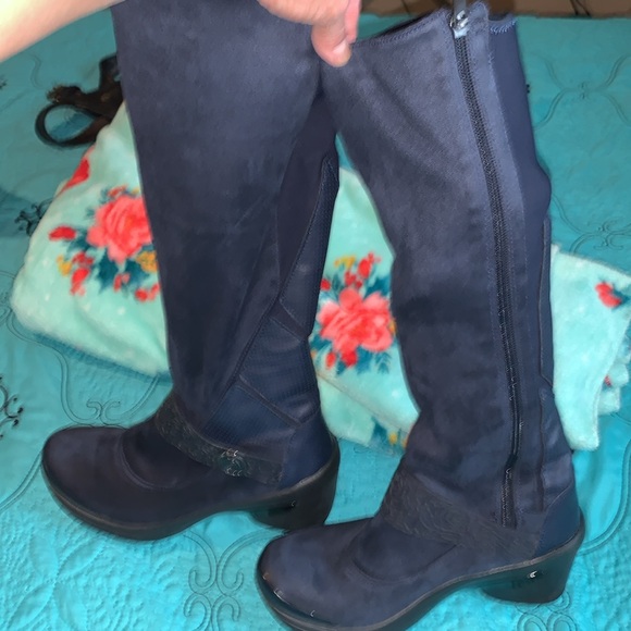 Blue navy suede boots - Picture 3 of 12